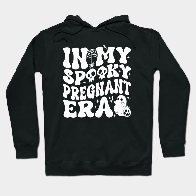 In My Spooky Pregnant Era Ghost Halloween Pregnant Mom Women Hoodie by WildFoxFarmCo